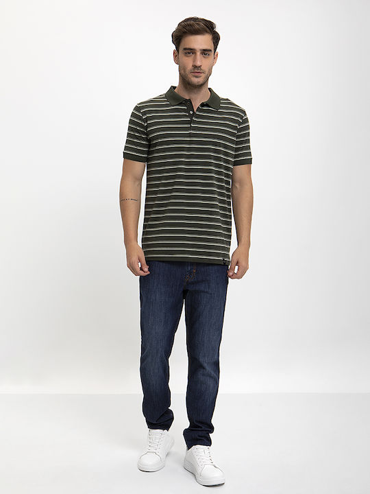 Striped Polo Shirt Commander Khaki