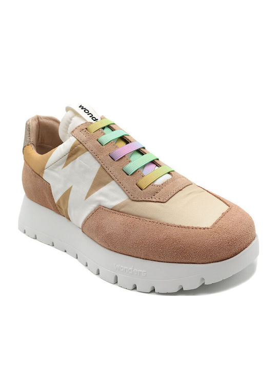 Damen Anatomisch Flatforms Sneakers Beige