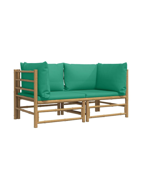 Zweisitziges Sofa Außenbereich Bamboo mit Kissen 138x69x65cm