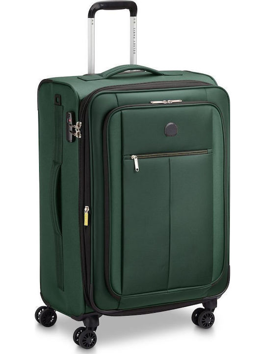 Delsey Pin Up Medium Travel Suitcase Fabric Green with 4 Wheels Height 69cm 343081103