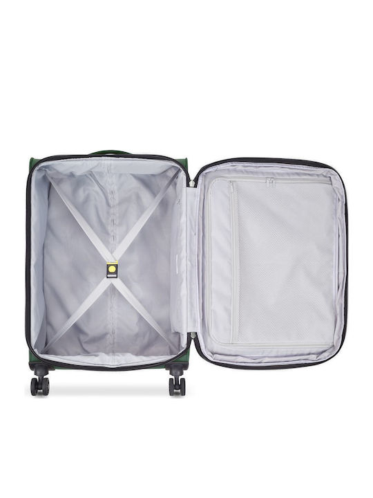 Delsey Pin Up Medium Travel Suitcase Fabric Green with 4 Wheels Height 69cm 343081103