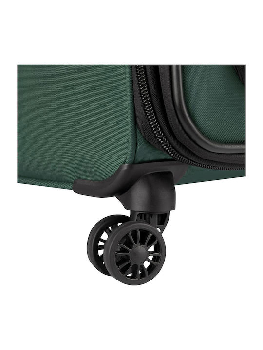 Delsey Pin Up Large Fabric Travel Suitcase Green with 4 Wheels Height 79cm