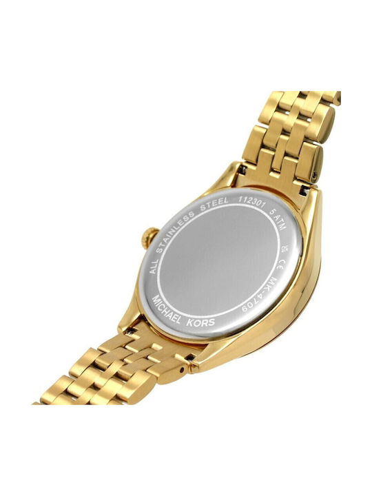 Michael Kors Harlowe Γυναικείο Ρολόι 38mm Μπαταρίας με Χρυσό Μεταλλικό Μπρασελέ