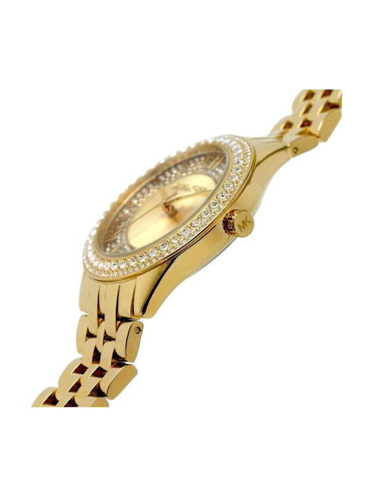 Michael Kors Harlowe Γυναικείο Ρολόι 38mm Μπαταρίας με Χρυσό Μεταλλικό Μπρασελέ