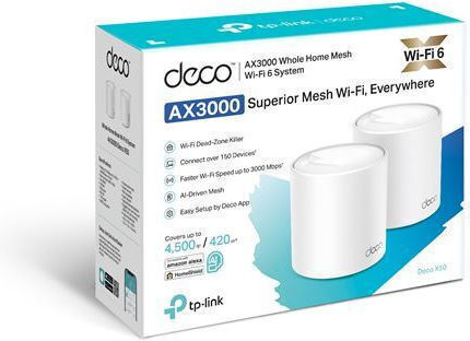 TP-LINK Deco X50 v1 WiFi Mesh Network Access Point Wi‑Fi 6 Dual Band (2.4 & 5GHz) σε Διπλό Kit