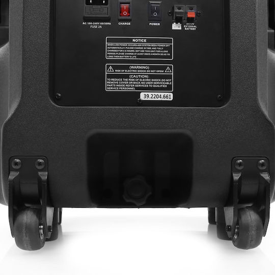 BoomToneDj Ηχείο Karaoke με Ασύρματο Μικρόφωνο Traveler 15 VHF Μαύρο