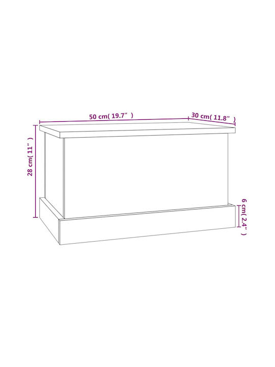vidaXL Storage Box Καπνιστή Wooden Decorative Trunk Brown 50x30x28cm