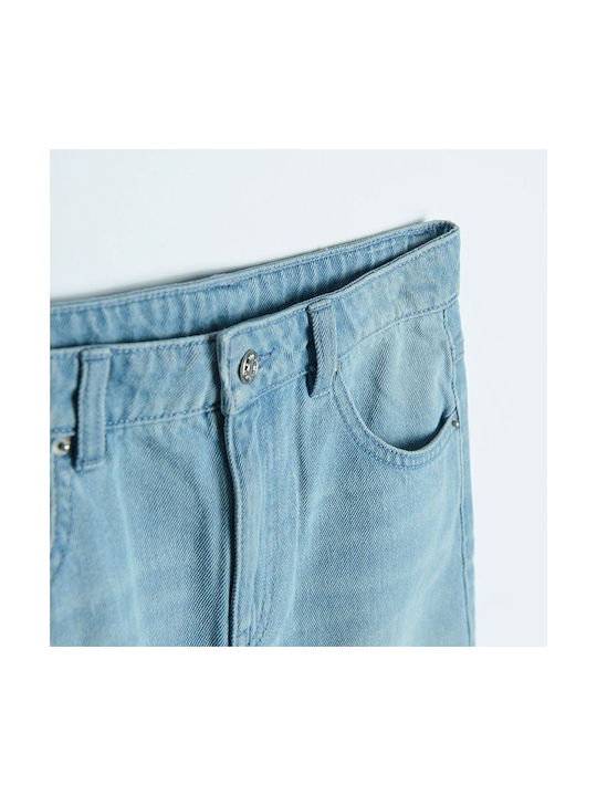 Kinder Jeansrock Einfarbig Hellblau