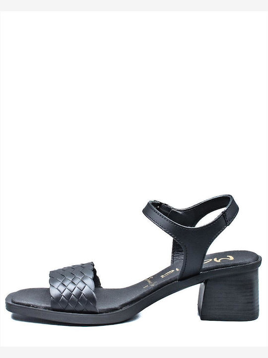 Women's Leather Sandals MARILA 1-748-23042-29 BLACK BLACK BLACK