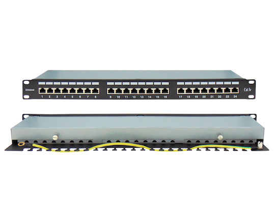 Safewell Panou Patch pentru Rack 1U 19" 24 Porturi cat5e Negru