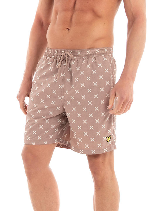 Lyle and Scott Men's Swimwear Shorts Pink with Patterns