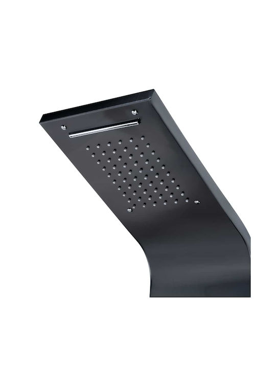 Wallex Ρυθμιζόμενη Στήλη Υδρομασάζ 150cm Μαύρη