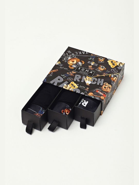Rich Ανδρικά Μποξεράκια Μαύρα 3Pack