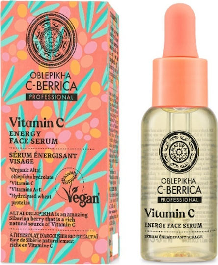 Natura Siberica Oblepikha C-berrica Professional Energy Moisturizing & Anti-aging Serum Face with Vitamin C & Vitamin B5 for Detoxification & Radiance 30ml
