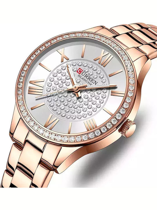 Curren Women's Watch with Metal Bracelet Rose Gold/Silver