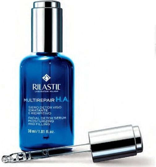 Rilastil Multirepair H.A. Moisturizing & Anti-aging Serum Face with Hyaluronic Acid for Detoxification & Firming 30ml