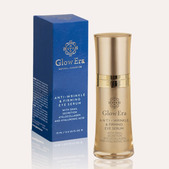 Glow Era Serum Hidratare & Anti-Îmbătrânire pentru Ochi cu Secreție de Melc & Acid Hialuronic pentru Cearcane & Strălucire 15ml
