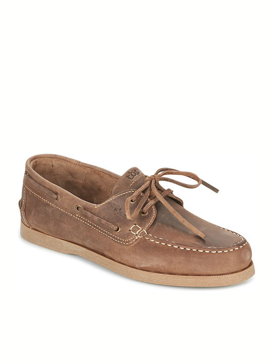 TBS Men's Leather Boat Shoes Brown
