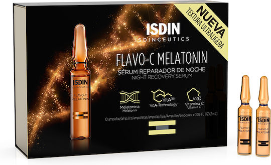 Isdin Isdinceutics Flavo-C Melatonin Repair Night Anti-aging Serum Face with Vitamin C 30x2ml