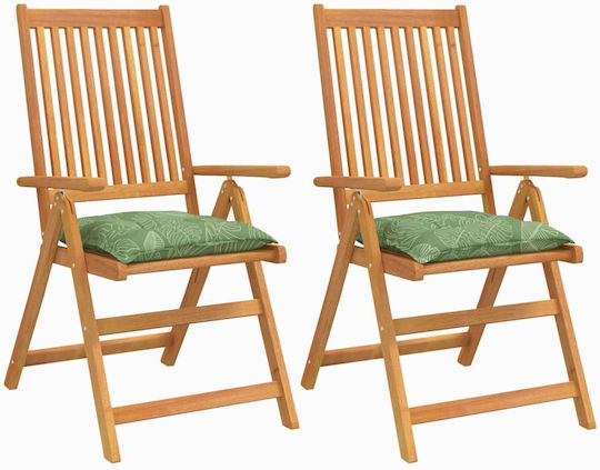 vidaXL Garden Chair Cushion Green 2 Pieces 40x40 cm