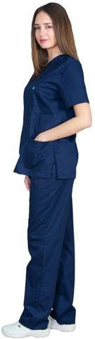 Alezi Unisex Σετ Ιατρικό Παντελόνι και Μπλούζα Navy Μπλε από Βαμβάκι και Πολυεστέρα