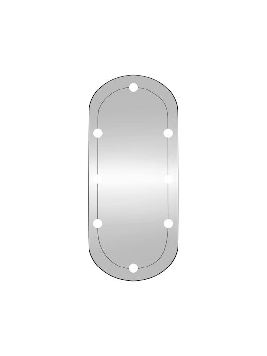 vidaXL Oglindă de Perete Ovală cu Iluminare LED 30x80cm 1buc
