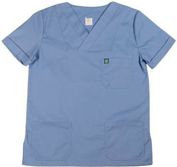 Alezi Classic Unisex Medical Pants and Blouse Set Light Blue Cotton and Polyester