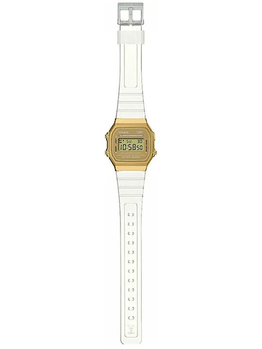 Casio Vintage Digital Men's Watch 36mm Battery with White Rubber Strap