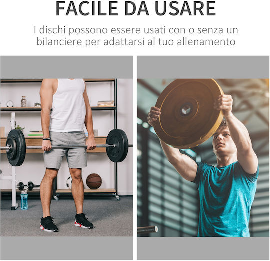 HomCom Set Discuri De Tip Olimpic 6buc Greutate Totală 35kg Φ50mm cu Mânere