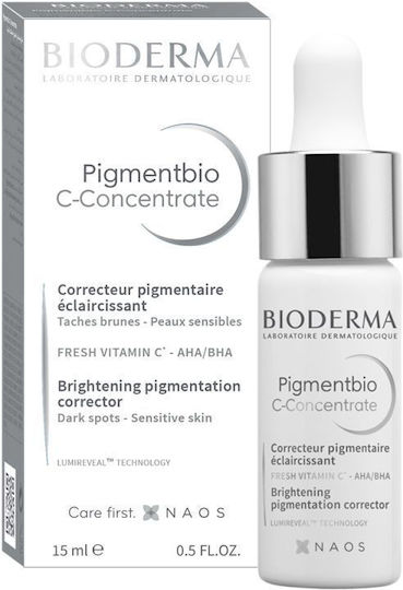 Bioderma Pigmentbio Feuchtigkeitsspendend Serum Gesicht mit Vitamin C & Niacinamid für Entgiftung & Strahlkraft 15ml