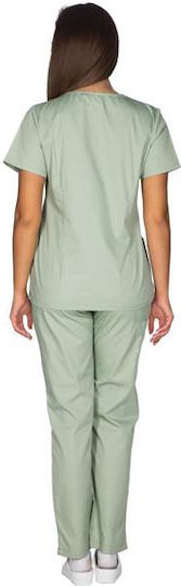 Alezi Classic Women's Green Pants & Blouse Set Cotton and Polyester