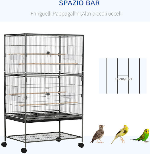 Pawhut Bird Cage Indoor 78x52x132cm.