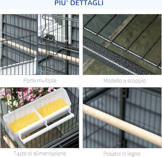 Pawhut Bird Cage Indoor 78x52x132cm.