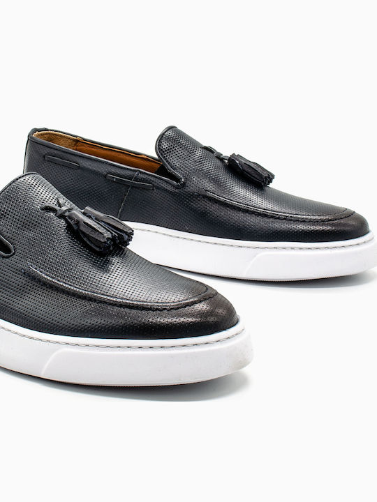 BY884 Men's Leather Moccasins Blue