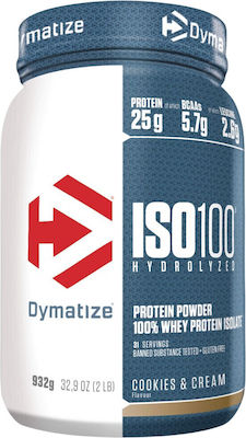 Dymatize ISO 100 Hydrolyzed Πρωτεΐνη Ορού Γάλακτος Χωρίς Γλουτένη με Γεύση Birthday Cake 932gr