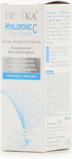 Froika Hyaluronic C Eye Cream for Moisturizing Anti-Wrinkle Dark Circles Eye Bags and Brightening with 10SPF 15ml