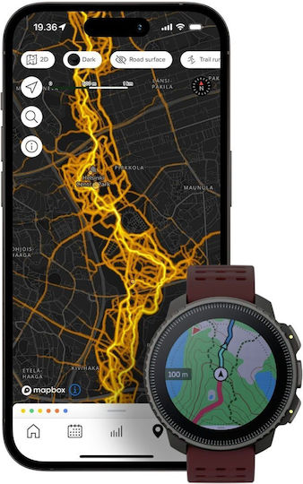 Suunto Vertical Stainless Steel 49mm Smartwatch with Heart Rate Monitor (Black Ruby)