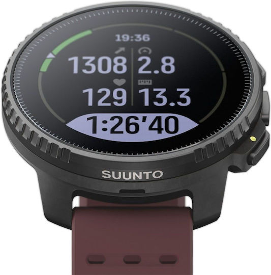 Suunto Vertical Stainless Steel 49mm Smartwatch with Heart Rate Monitor (Black Ruby)