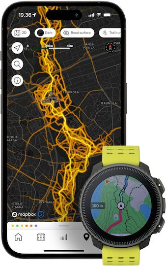 Suunto Vertical Stainless Steel 49mm Smartwatch with Heart Rate Monitor (Black Lime)