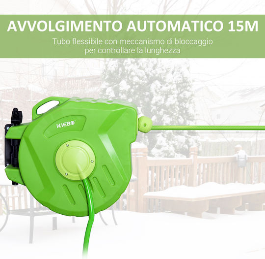 Durhand Automatic Watering Wind Wall Mounted with Hose 15m