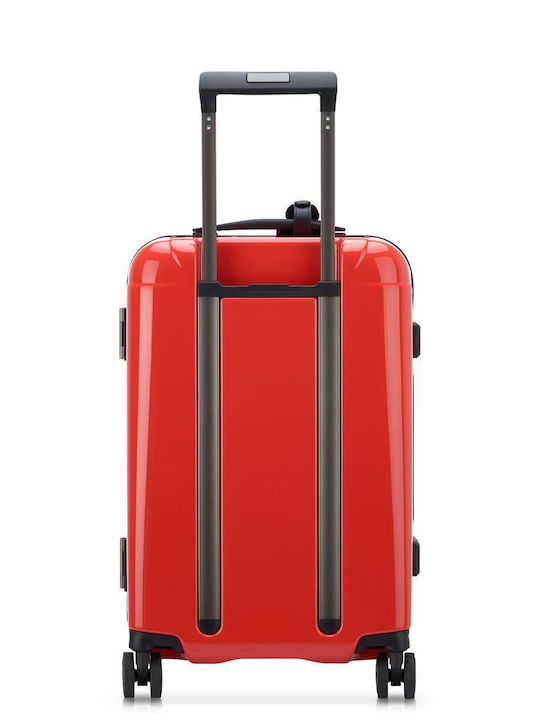 Delsey Peugeot Voyages Cabin Hard Red Suitcase with 4 Wheels Height 34cm