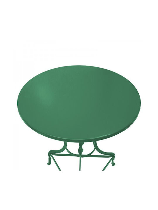 Noah Outdoor Dinner Free Standing Metal Table Green 70x70x72cm