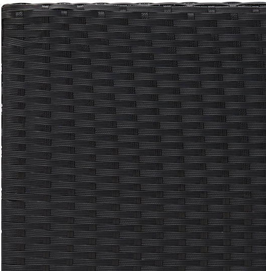 Black Synthetic Auxiliary Outdoor Rattan Table Black 55x45x49cm