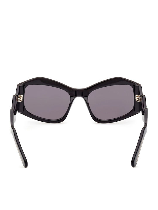 GCDS Women's Sunglasses with Black Plastic Frame and Gray Lens GD0023 01A