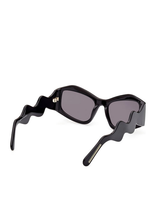 GCDS Women's Sunglasses with Black Plastic Frame and Gray Lens GD0023 01A