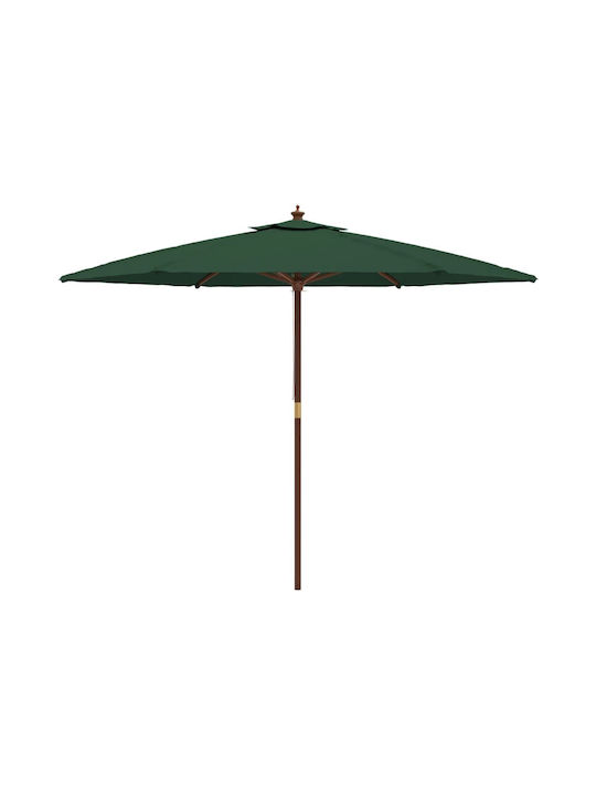 Round Wooden Green Garden & Terrace Parasol Φ2.99xΥ2.4m