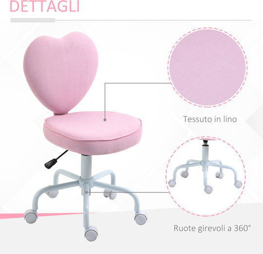 HomCom Kinderstühle Kinderschreibtischstuhl Rosa 40x50x78-89cm