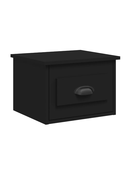 Wooden Bedside Table Black 41.5x36x28cm