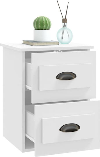 Wooden Bedside Tables 2pcs White 41.5x36x53cm