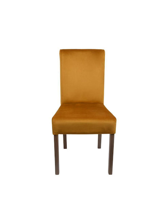 Τ-11 Dining Room Fabric Chair Mustard 45x45x90cm